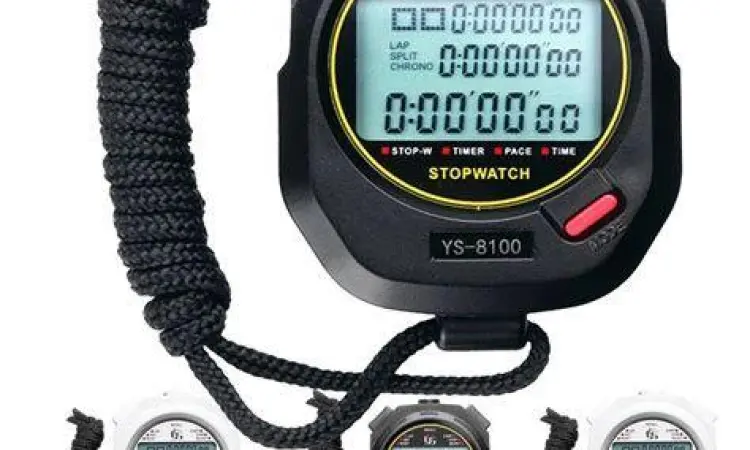 Stopwatch digital menunjukkan detik