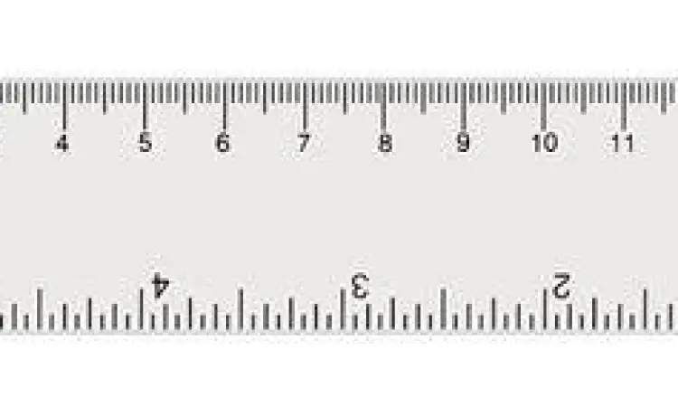 detail penggaris menunjukkan centimeter dan milimeter