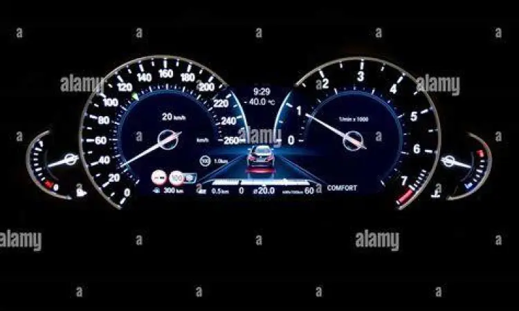 Dual Scale Speedometer Tampilan speedometer dengan skala mil per jam dan kilometer per jam