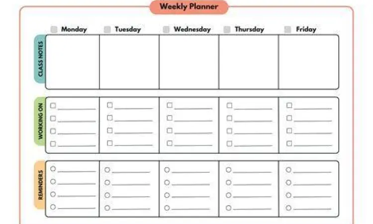 Perencanaan jadwal belajar di buku catatan