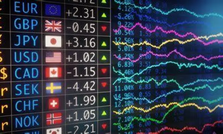 Grafik fluktuasi nilai tukar mata uang asing 2023