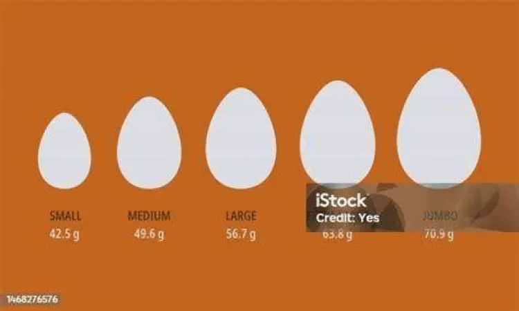 Perbandingan ukuran telur ayam besar dan kecil