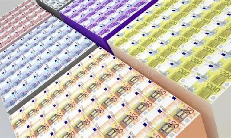 Ilustrasi tumpukan uang dalam jumlah sangat besar