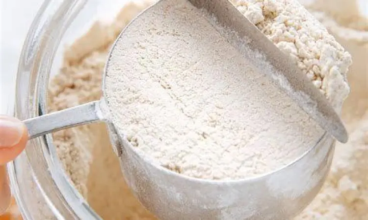 Teknik Leveling Bahan Kering Teknik meratakan tepung di sendok makan