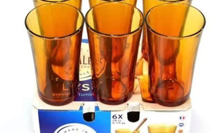 Bentuk fisik gelas belimbing duralex untuk takaran