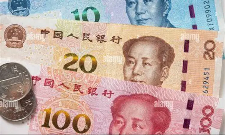 Tumpukan uang kertas Yuan China