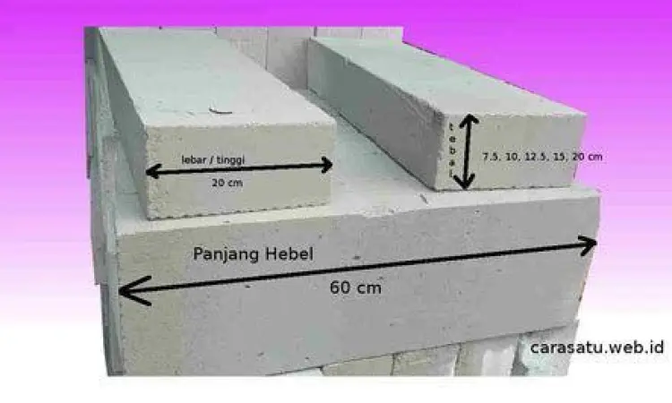 Berbagai ukuran bata ringan hebel standar di toko bangunan