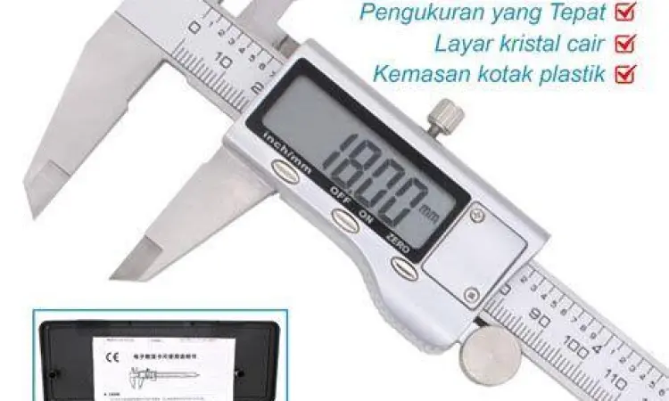 Jangka sorong digital untuk mengukur satuan milimeter dengan presisi