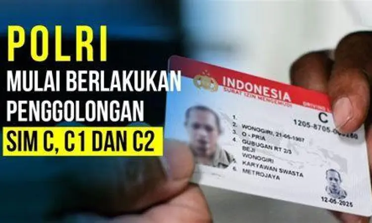 Klasifikasi SIM Motor Indonesia Tabel penggolongan SIM C sesuai kapasitas mesin