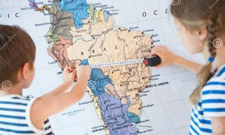 Alat Ukur Jarak Alat ukur dan peta untuk konversi jarak