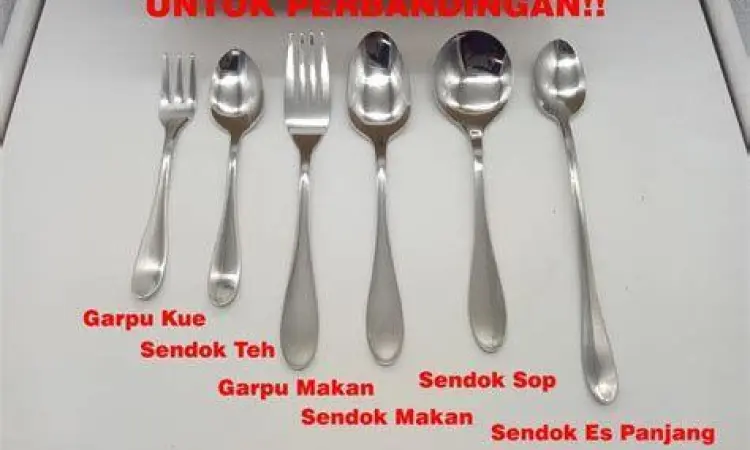 Jenis Sendok Takar Perbandingan ukuran sendok makan dan sendok teh untuk gula