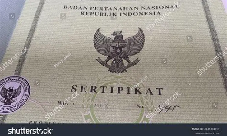 Sertifikat tanah SHM dengan rincian luas