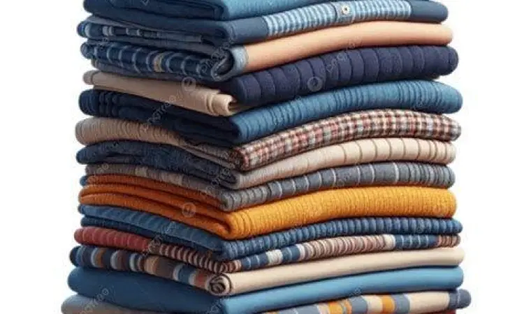 Tumpukan pakaian yang dihitung dalam satuan kodi