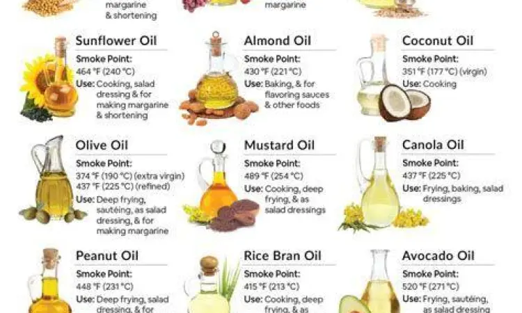 Berbagai jenis minyak nabati dalam botol kaca