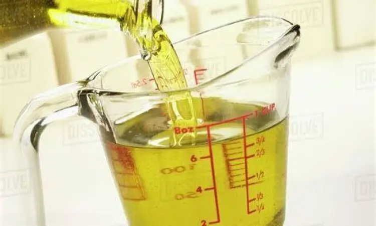 Akurasi Takaran Minyak Menuangkan minyak ke dalam gelas ukur