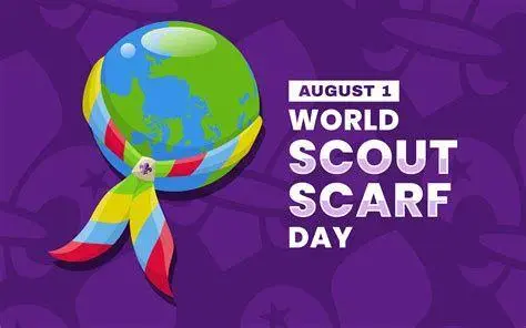 World Scout Scarf Day Anggota pramuka memakai syal pada 1 Agustus