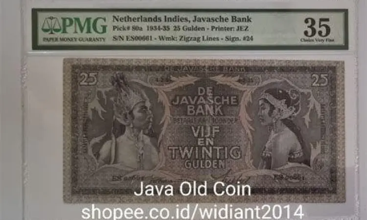 Seri Wayang Gulden Uang kertas gulden seri wayang langka