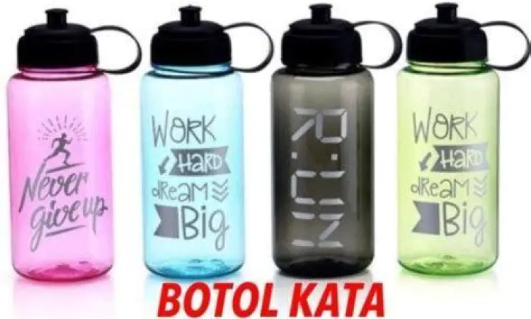 Botol Minum Motivasi Botol minum 1 liter dengan penanda waktu
