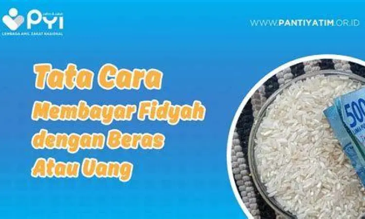 Proses penakaran beras untuk fidyah