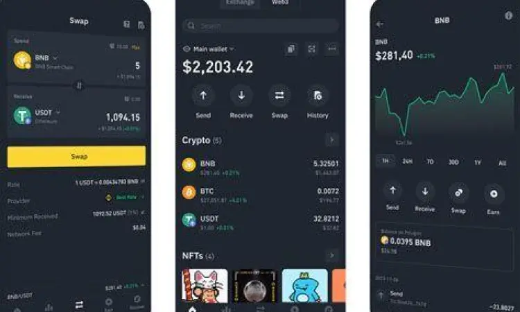 Aplikasi dompet kripto di ponsel pintar