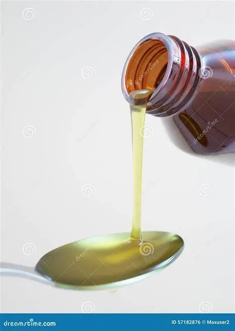 Proses Takaran Obat Menuangkan obat sirup ke sendok takar