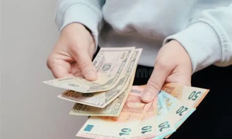 Konversi Mata Uang Menghitung uang kertas euro dan dolar