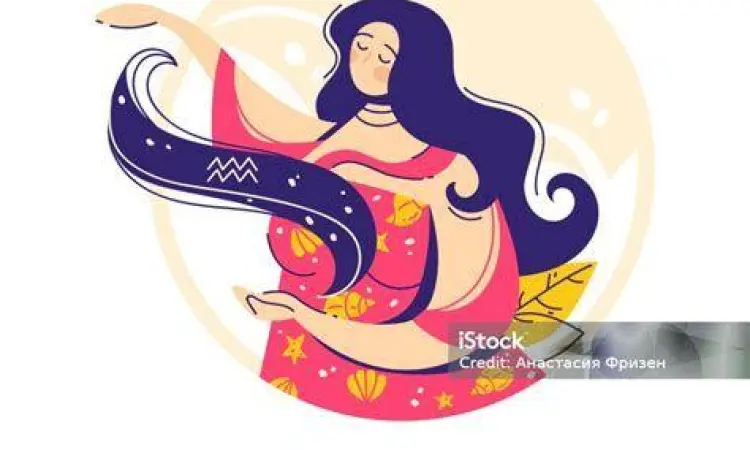 Ilustrasi zodiak Aquarius dengan elemen udara