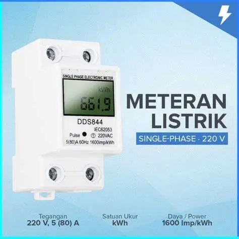 Meteran Listrik Digital Meteran listrik PLN yang menunjukkan satuan kilowatt