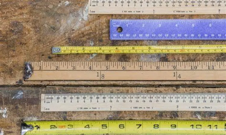 Perbandingan pita pengukur meter dan yard