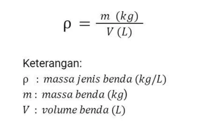 Rumus Massa Jenis Rumus Fisika Massa Jenis dan Volume