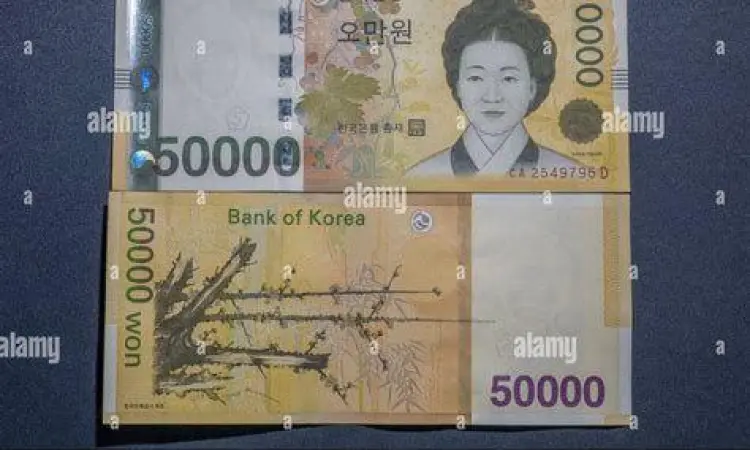 Pecahan Terbesar Won Uang kertas 50.000 Won Korea Selatan