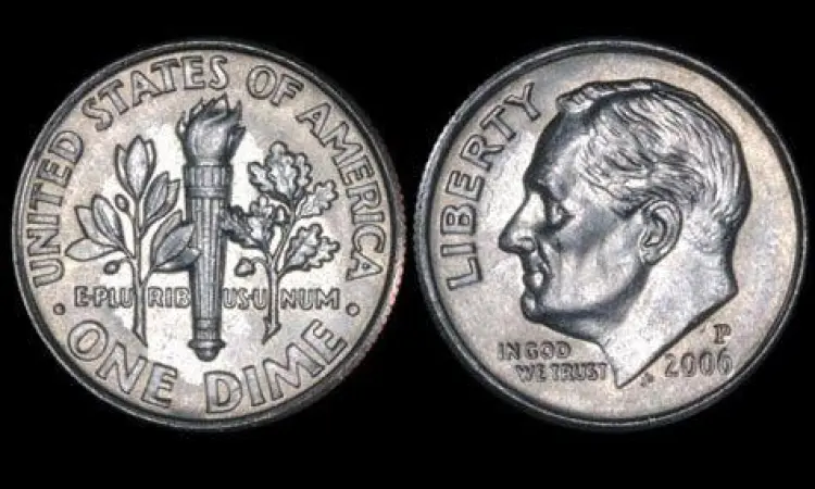 Mata Uang Koin USD Koin 10 sen Amerika Serikat atau satu dime