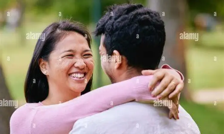 Kebahagiaan Pasangan Momen bahagia pasangan kekasih