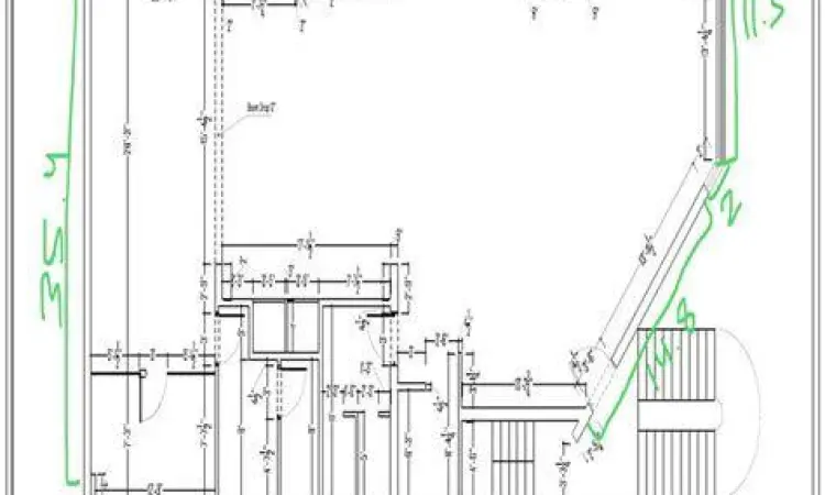 Gambar arsitektur dengan satuan feet