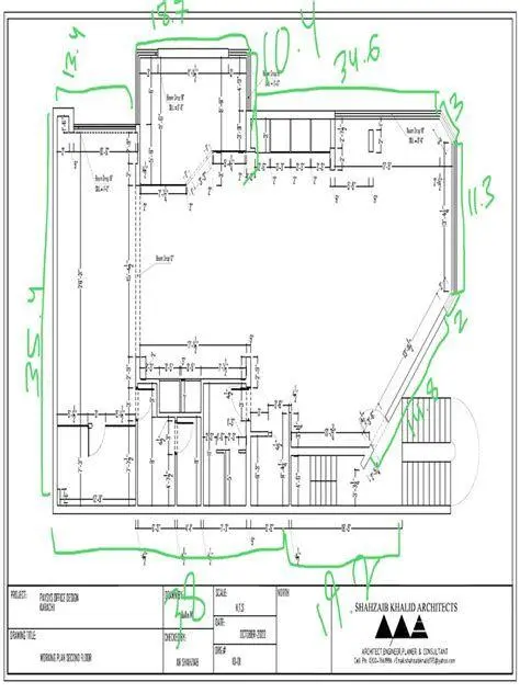 Aplikasi Satuan Panjang dalam Arsitektur Gambar arsitektur dengan satuan feet