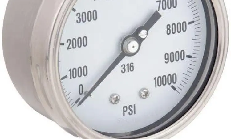 Skala pada pressure gauge industri