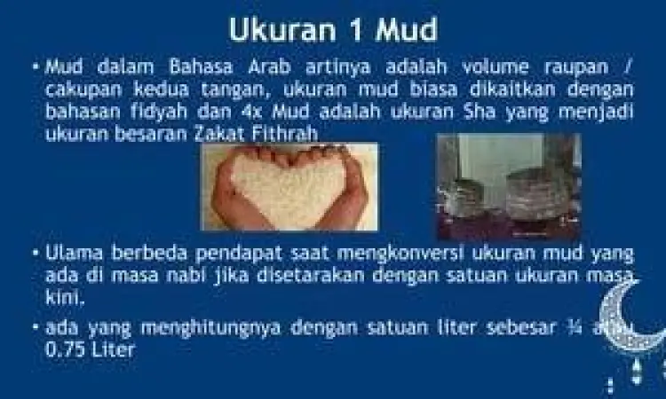 Perbandingan ukuran mud dan sa dalam liter dan kg