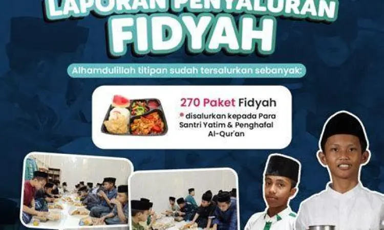 Penyaluran bantuan beras fidyah kepada warga