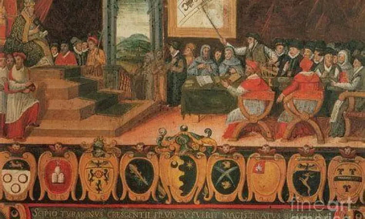 Lukisan sejarah reformasi kalender oleh Paus Gregorius XIII