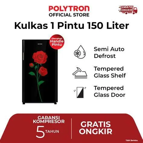Kulkas Polytron Bellezza 1 Pintu Spesifikasi daya listrik kulkas Polytron 1 pintu