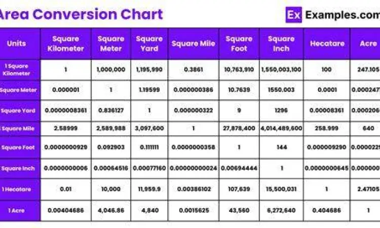 Diagram konversi luas tanah 1 hektar ke meter persegi