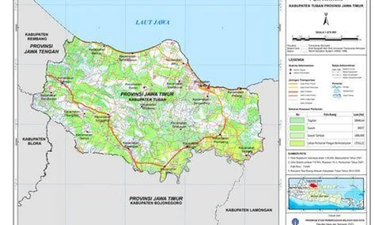 Peta pembagian lahan pertanian di pulau jawa