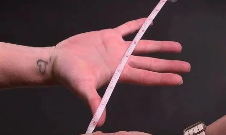 cara mengukur rentang jengkal tangan dari ibu jari ke kelingking