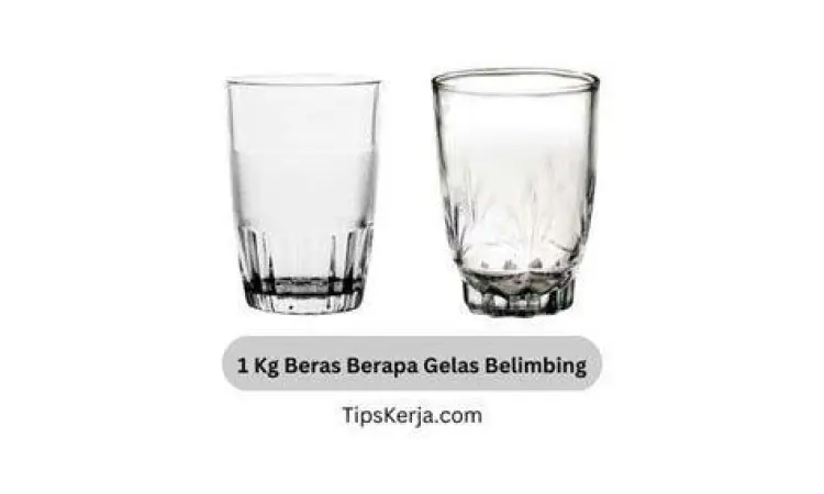 Gelas belimbing yang digunakan untuk menakar beras di dapur