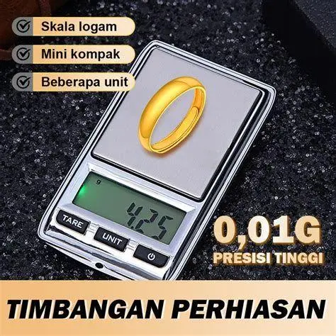 Akurasi Berat 1 Mayam Timbangan emas digital menunjukkan angka 3.33 gram