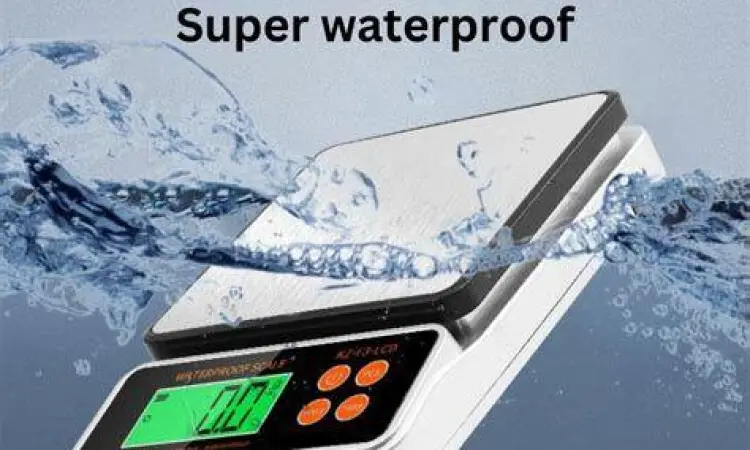 Timbangan dapur digital menunjukkan konversi ons ke gram