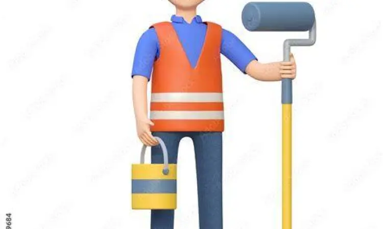 Aktivitas Konstruksi Menggunakan Cat Pail Pekerja membawa cat pail 20kg