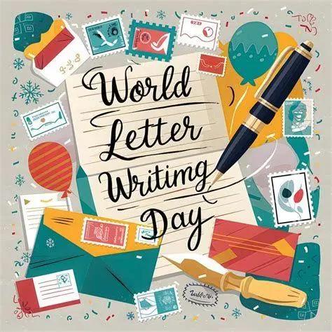 Hari Menulis Surat Sedunia Ilustrasi menulis surat manual